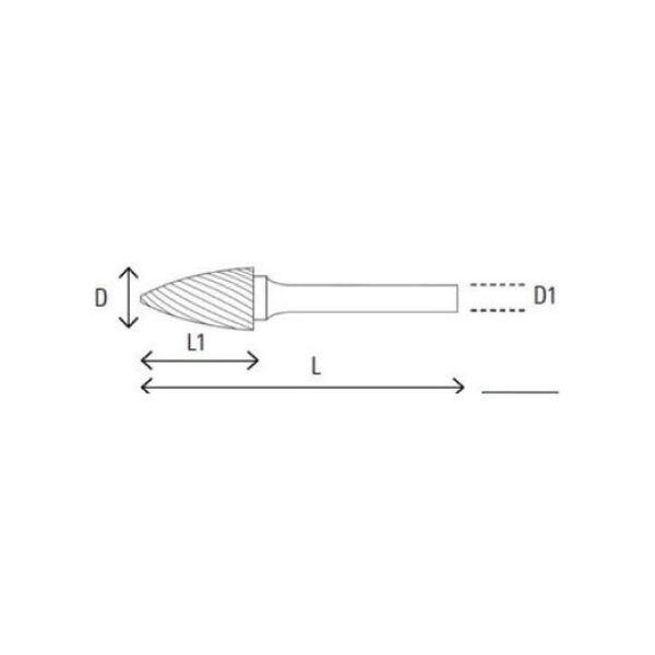 Beta Tools Frez obrotowy ostrołukowy 6mm (426MD-F6)