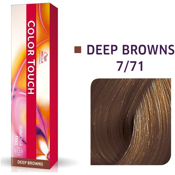 Wella Professionals Wella Professionals, Color Touch, Χωρίς Αμμωνία, Ημιμόνιμη Βαφή Μαλλιών, 7/71 Medium Blonde Ash Chestnut, 60 ml για γυναίκες 13079523 8005610547138