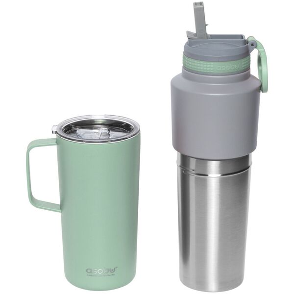 Μπουκάλι Asobu Asobu Twin Pack with Mug Mint, 0,9 L + 0,6 L 13334448 842591048128