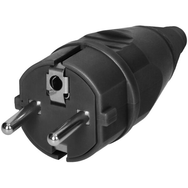 Orno Wtyczka warsztatowa 2P+Z Uni-Schuko, czarna