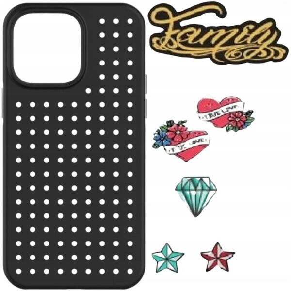 Σετ θήκης Pinit Pinit Dynamic + Pin Tattoo Pin iPhone 14 Plus 6,7" μαύρο/μαύρο μοτίβο 1 13002129 5905359817475