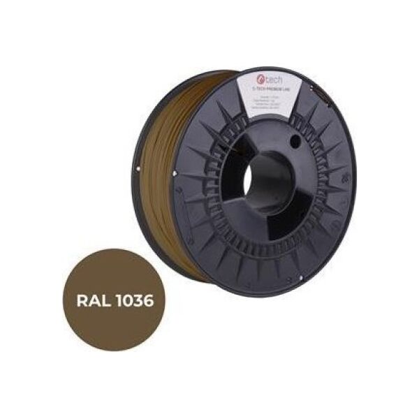 C-Tech C-TECH Tisková κορδόνι (νήμα) PREMIUM LINE, PLA, χρυσό μαργαριτάρι, RAL1036, 1,75mm, 1kg 13206802 8594125012625