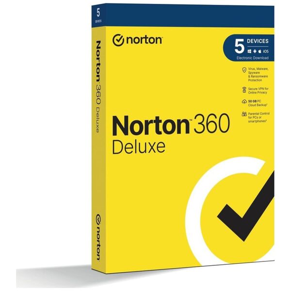 Norton NORTON 360 DELUXE 50GB +VPN 1 χρήστης pro 5 zařízení για 1 έτος - BOX 13239780 5397231007669