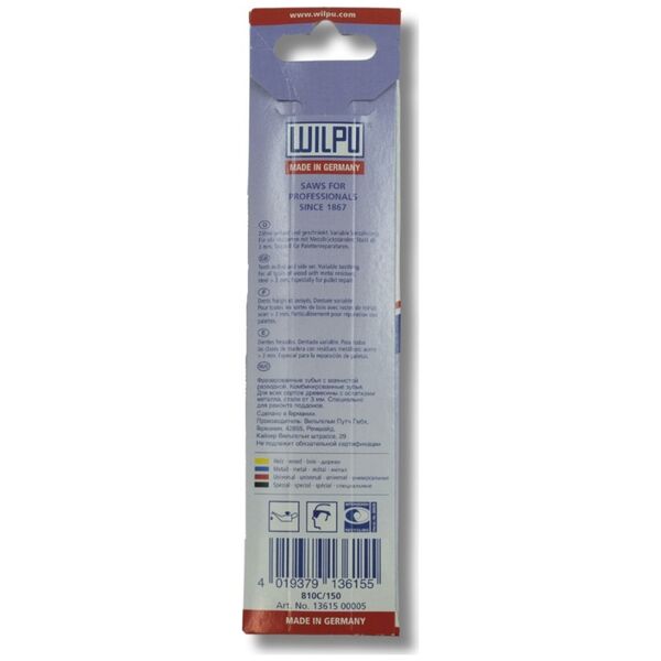 Wilpu Πριόνια για ξύλο με υπολείμματα έτους WILPU 810C 130 mm 810/150 mm 13532521 4019379136155