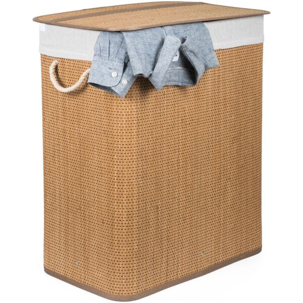 Laundry box with divider G21 63555163, 105l, bamboo