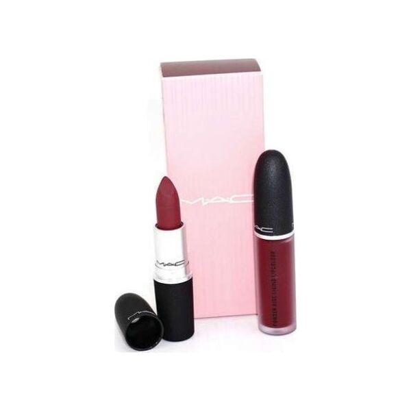 MAC Like Mother Set MAC: Powder Kiss, Matte, Cream Lipstick, 1987300, Burning Love, 3 g + Powder Kiss, Liquid Lipstick, 983, Burning Love, 5 ml Για γυναίκες 13080163 773602600625