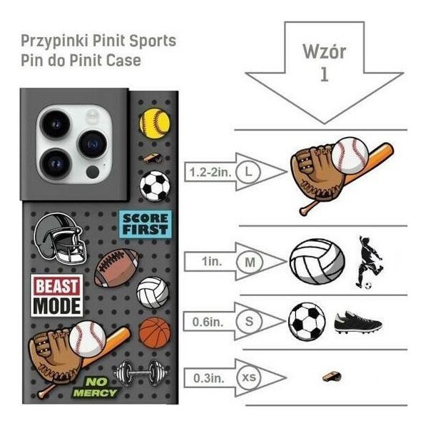 Pinit Pinit Dynamic + Sports Pin Case Σετ iPhone 14 Pro Max 6,7" μαύρο/μαύρο μοτίβο 1 13002124 5905359817420