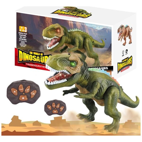 Dinozaur T-Rex Zdalnie Sterowany RC Światła Dźwięk LEAN Toys