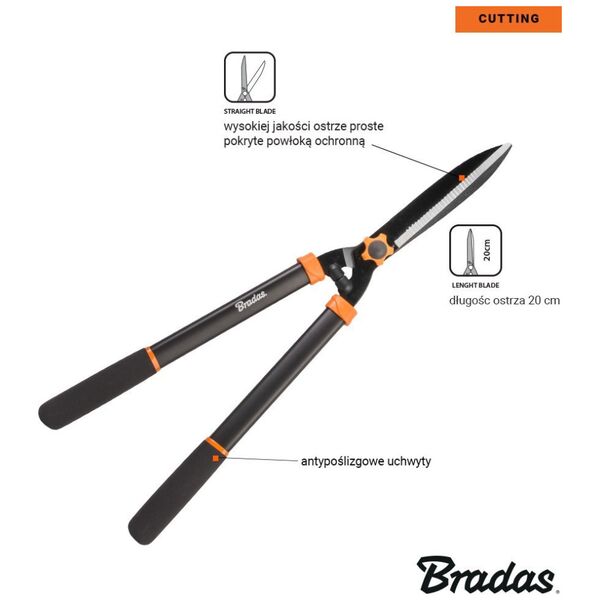 Bradas Nożyce do żywopłotu ostrze proste KT-V1110 V-SERIES-D BRADAS