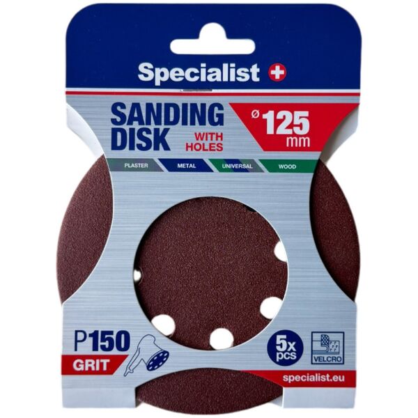 Specialist+ SPECIALIST+ χαρτί λείανσης με τρύπες P150, 125 mm, 5 τεμ. 14417815 4779052491581