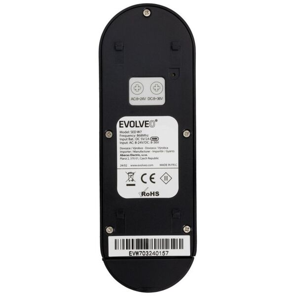 EVOLVEO DoorPhone W7, εξοπλισμένο με ασύρματο βιντεοτηλέφωνο με WiFi, μαύρη οθόνη 14435256 8595683204613