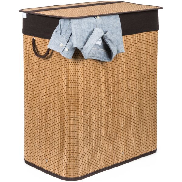 Laundry box with divider G21 63555164, 105l, bamboo