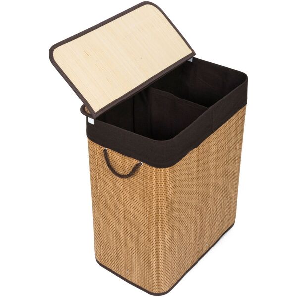 Laundry box with divider G21 63555164, 105l, bamboo