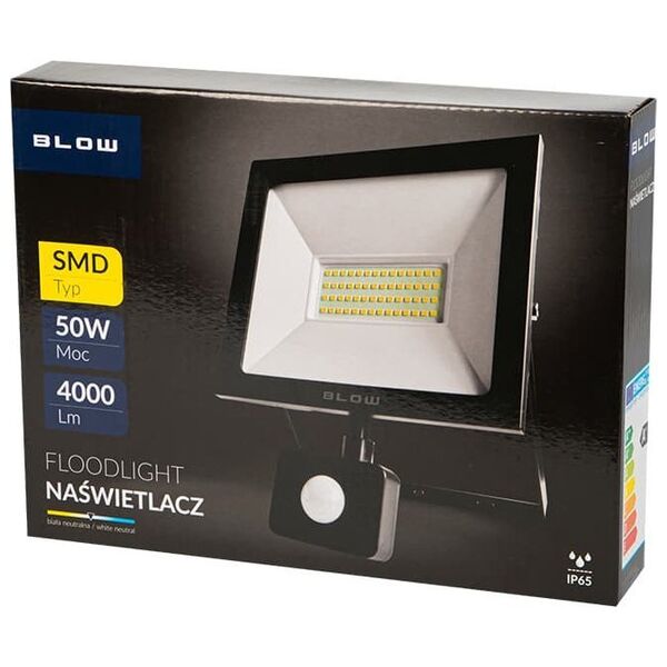 Naświetlacz Blow 71-562# Lampa halogen. led/pir smd 50w św.b.neut