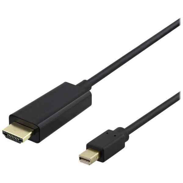 Καλώδιο Deltaco Kabelis DELTACO miniDisplayPort į HDMI, 4K UHD, 3m, juodas / 00110021 13062200 7333048051370