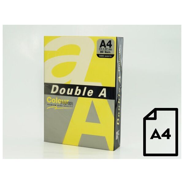 Double A Έγχρωμο χαρτί Double A, 80g, A4, 500 φύλλα, Lemon 13831969 8858740000000