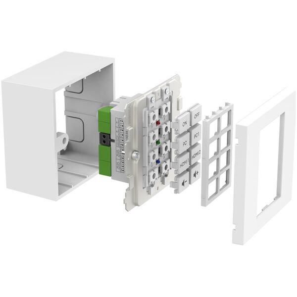 Vision VISION Techconnect Faceplate Steuermodul - LEBENSLANGE GARANTIE - 8 Tasten - lernt Infrarot-Fernbedienungscodes von anderen Fernbedienungen - unterstutzt RS-232, 12V-Ausloser, Planung - pro-mehrémosteul -pfeh 13838137 7754750000000