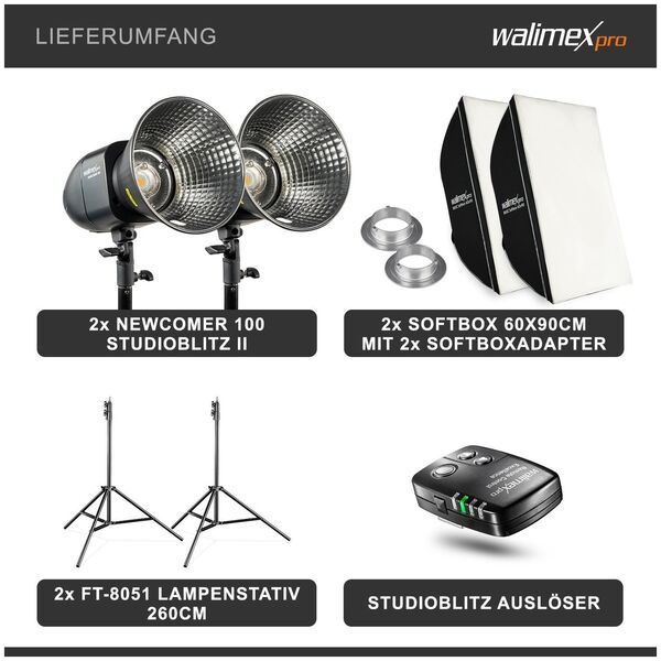 Walimex walimex pro Newcomer 100 II Σετ Διπλό σετ στούντιο 13935612 4056929233742