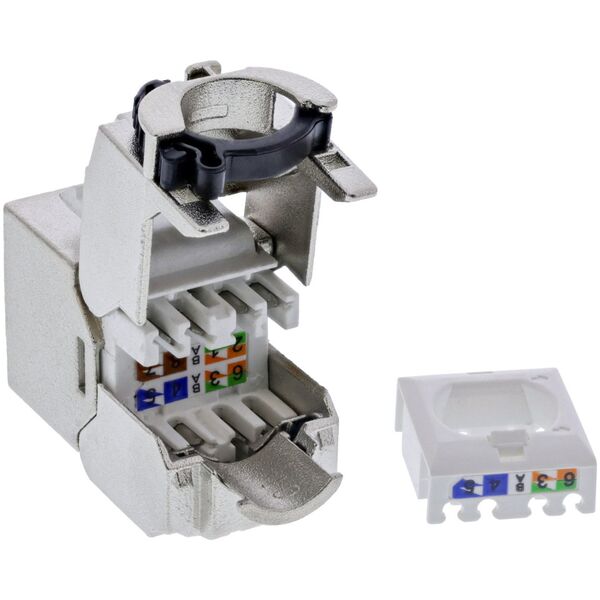 InLine 24pcs. Bulk-Pack InLine® Keystone RJ45 jack slim, SNAP-In, Cat.6A, integrated cable tie