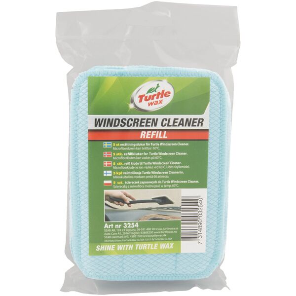 Moje Auto Turtle Wax Windscreen Cleaner - Ruderenser Refill - 5 stk.