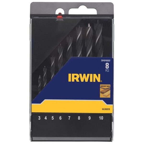 Τρυπάνι Irwin Σετ DRILLS IRWIN WOOD. 8 μέρη  ΜΕ ΚΕΝΤΡΙΚΟ ΚΟΡΥΦΟ 3-4-5-6-7-8-9-10mm ΣΤΗΝ ΚΑΣΕΤΑ 13495469 5054905293383