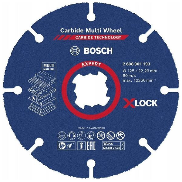 Δίσκος κοπής Bosch Bosch EXPERT X-LOCK Carbide MultiWheel, O 125mm (για γωνιακούς τροχούς) 10034189 4059952567518