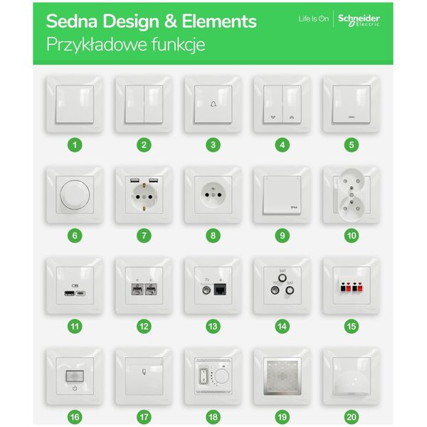 Schneider Electric Sedna Design Light κουμπί ασημί αλουμίνιο SDD113132 10396031 3606481479471