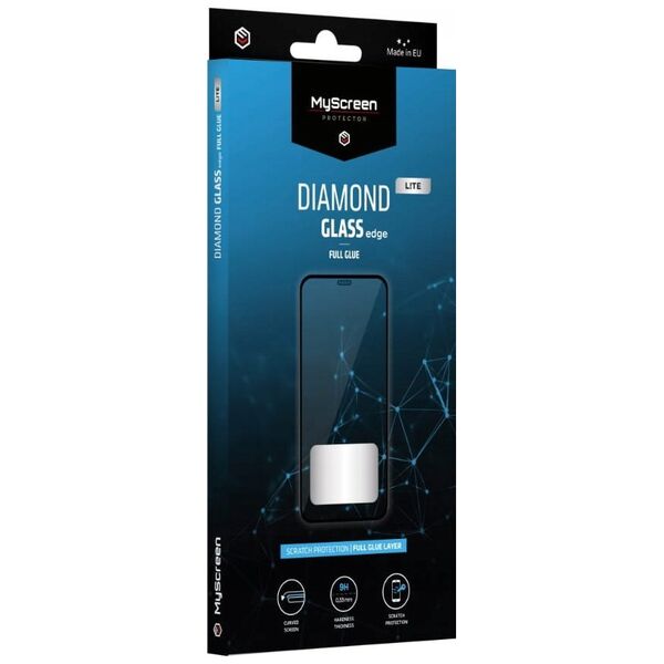 MyScreen Protector Oppo Reno4- Szkło hartowane na lekko zaokrąglone ekrany DIAMOND GLASS LITE edge FULL GLUE