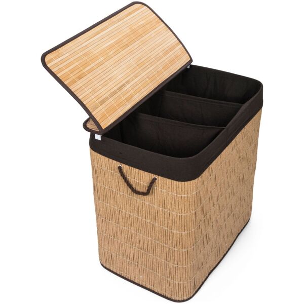 Laundry box with divider G21 63555176, 150l, rattan