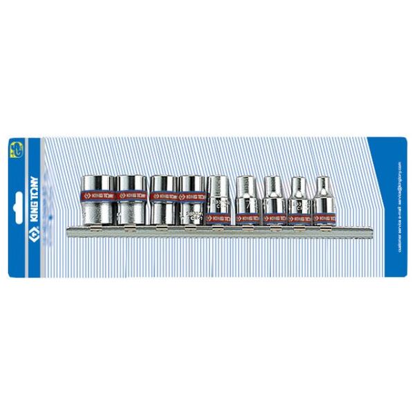 King Tony Zestaw nasadek calowych 6-kątnych 1/4"| 5/32-1/2"mm 9szt. (2509SR)