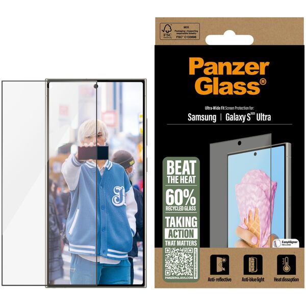 PanzerGlass All-in-One Ultra-Wide Fit Tempered Glass for Samsung Galaxy S25 Ultra