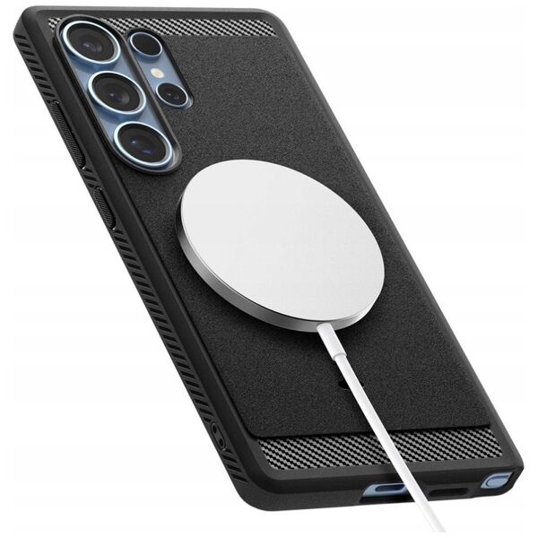 Etui Spigen Rugged Armor Mag MagSafe do   Samsung Galaxy S25 Ultra czarny matowy