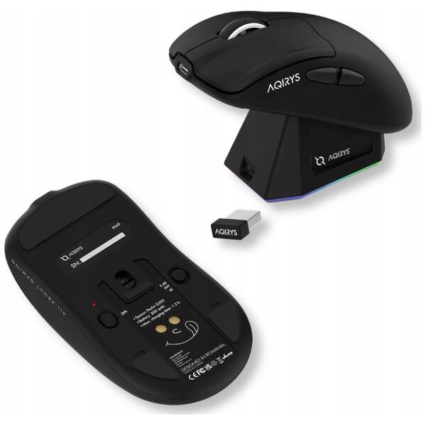 AQIRYS Myszka Dual Mode: Wirelles+Wired M60 black