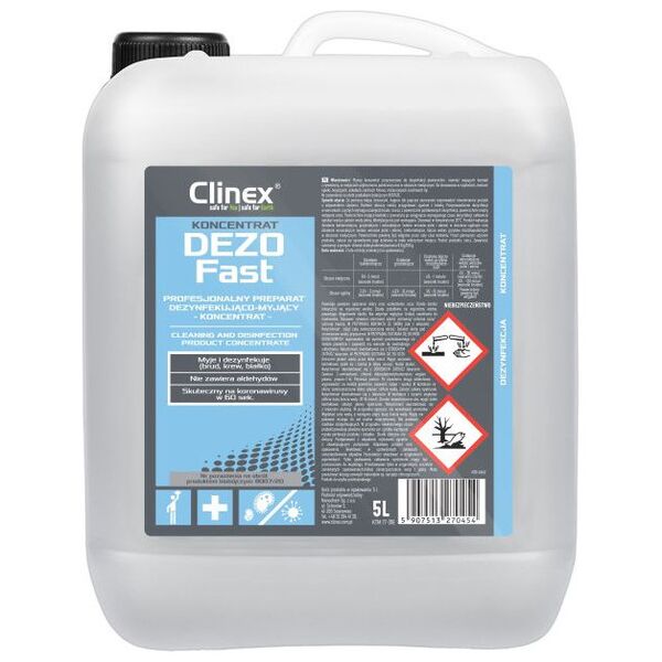 Clinex Clinex DezoFast - Środek do mycia i dezynfekcji, koncentrat - 5 l