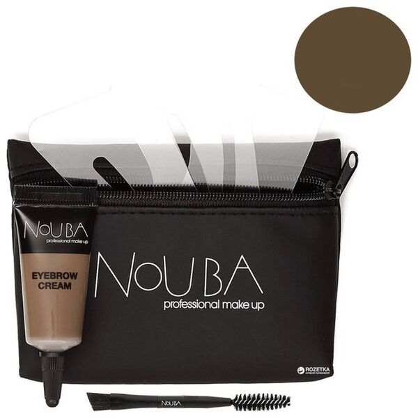 15 Set Nouba: Nouba, Eyebrow Brush + Nouba, Eyebrow Gel, 7 ml + Textile Makeup Bag, Black For Women