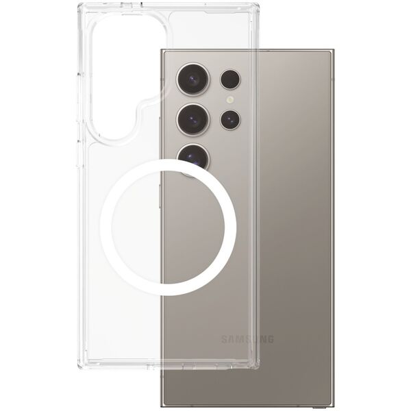 CARE Flagship Case Clear w. white QI Galaxy S25 Ultra