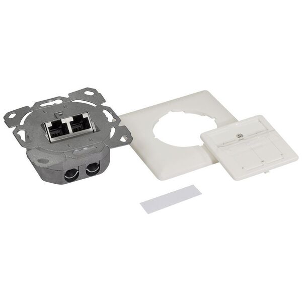 LogiLink NP0128 - Cat.6A Netzwerkdose UP 2x RJ45 geschirmt reinweiß