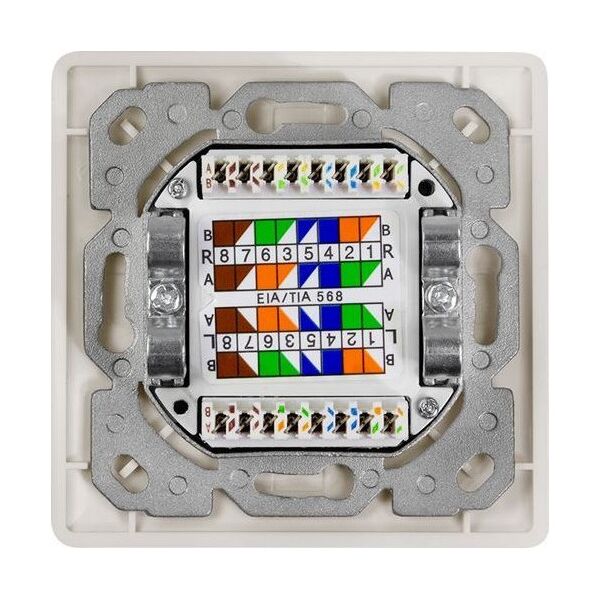 LogiLink NP0128 - Cat.6A Netzwerkdose UP 2x RJ45 geschirmt reinweiß
