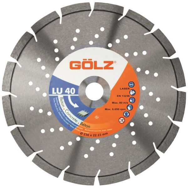Δίσκος Sourcing Diamond για σκυρόδεμα GOLZ LU40 230x22,2 mm 13494230 4026189866066