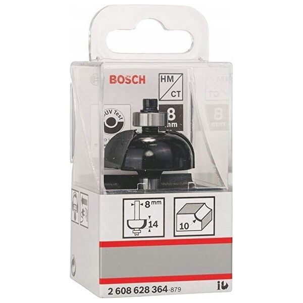 Frezarka Bosch Double-sided half-round milling cutter BOSCH, HM R=10 mm, l=14 mm, shank 8 mm, LOCK