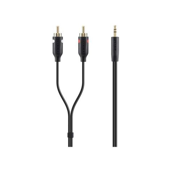Kabel Belkin Jack 3.5mm - RCA (Cinch) x2 2m czarny (F3Y116BT2M)