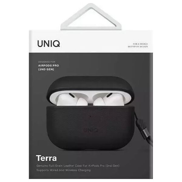 Uniq Etui UNIQ Terra Apple AirPods Pro 2 Genuine Leather czarny/dallas black