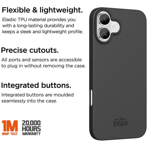 Eiger Eiger Grip Case iPhone 16 Plus μαύρη 14121687 5055821776196