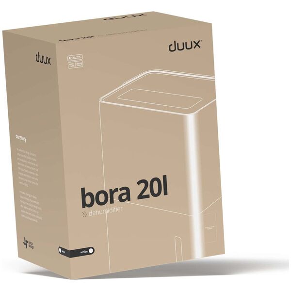 Έξυπνος αφυγραντήρας Duux Duux Bora 20 L+Λειτουργία πλυντηρίου, Αποτελεσματική περιοχή 40m², Λευκό 14202276 8716164987508