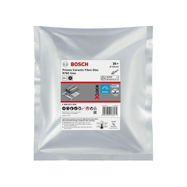Bosch BOSCH FIBRA KRĄŻEK X-LOCK INOX 125 gr. 36 R782 /25szt. B2608621824