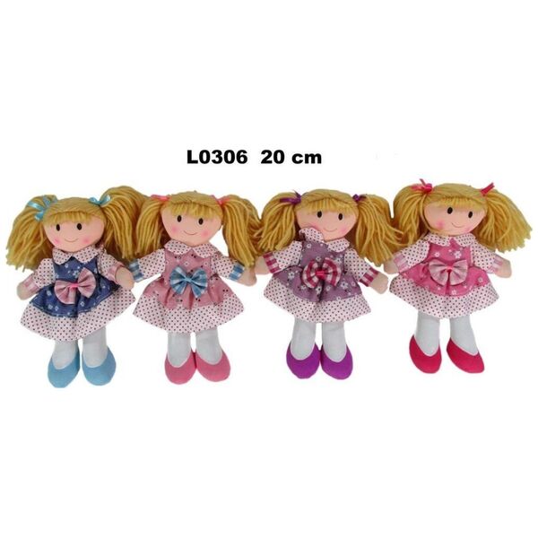 Sun-Day Lalka szmacianka 20cm 4 wzory mix 156464   cena za 1 sztukę