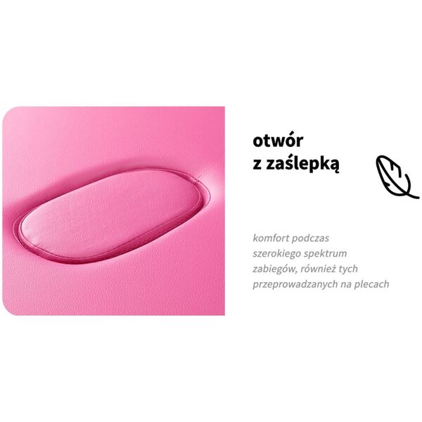 Activeshop Stół składany do masażu drewniany Komfort Activ Fizjo 2 segmentowe róż czarne drewno
