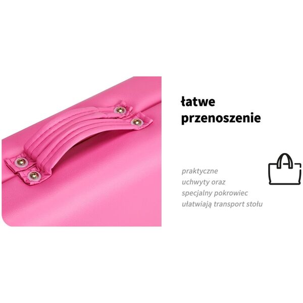 Activeshop Stół składany do masażu drewniany Komfort Activ Fizjo 2 segmentowe róż czarne drewno