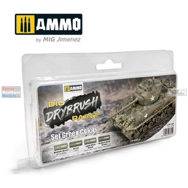 Vallejo Ammo: Drybrush Paint - Σετ Πράσινα Χρώματα 13958981 8432074073017