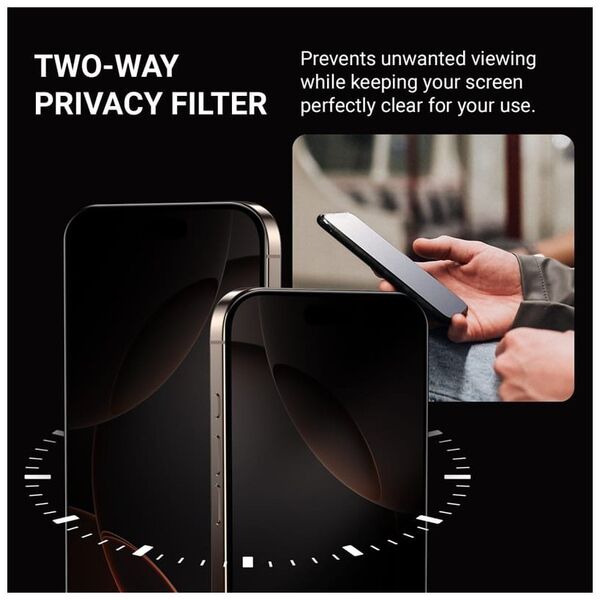 Crong Privacy 3D Armour Glass - Hartowane szkło prywatyzujące iPhone 16 / iPhone 15
